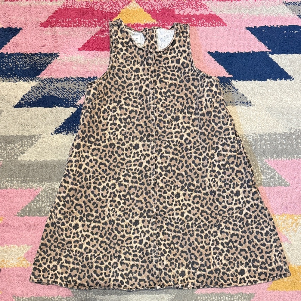ZARA Denim Leopard Print Dress